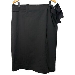 COS Black Wool Pencil Skirt with Tie